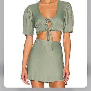 Anna Nata Green Crop Top and Skirt Set